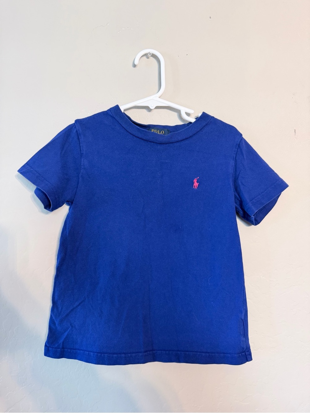 Polo by Ralph Lauren Royal Blue Cotton Tee with Yellow Logo-3t